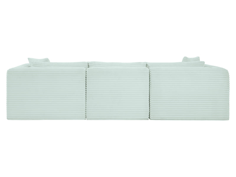 Shaggy 109" Wide 3 Piece Modular Sofa