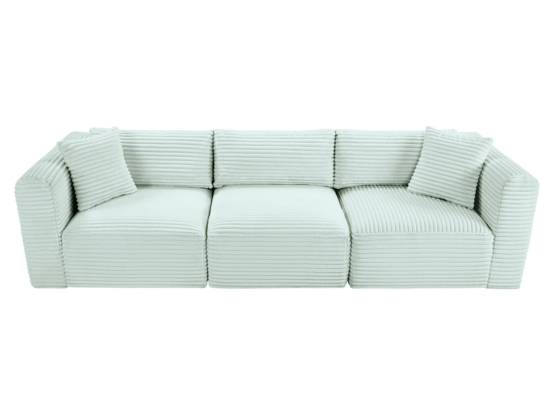 Shaggy 109" Wide 3 Piece Modular Sofa