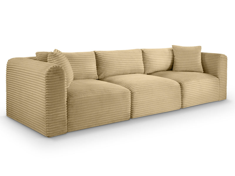 Shaggy 109" Wide 3 Piece Modular Sofa