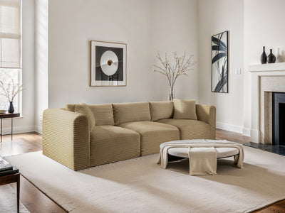 Shaggy 109" Wide 3 Piece Modular Sofa