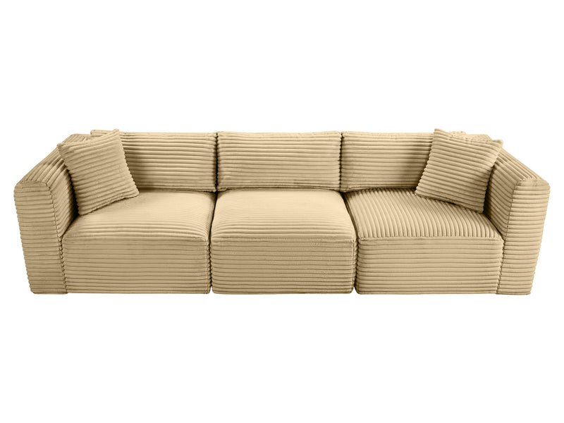 Shaggy 109" Wide 3 Piece Modular Sofa