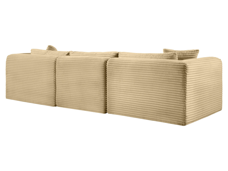 Shaggy 109" Wide 3 Piece Modular Sofa