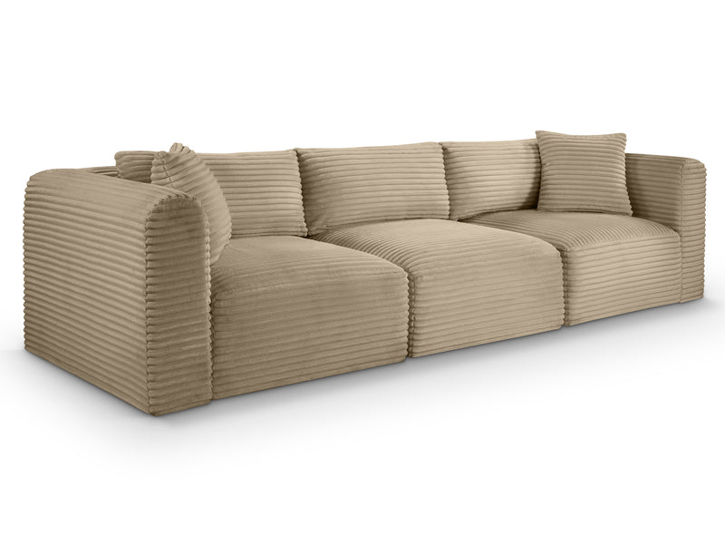 Shaggy 109" Wide 3 Piece Modular Sofa
