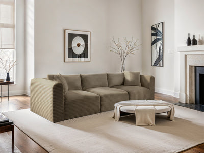 Shaggy 109" Wide 3 Piece Modular Sofa