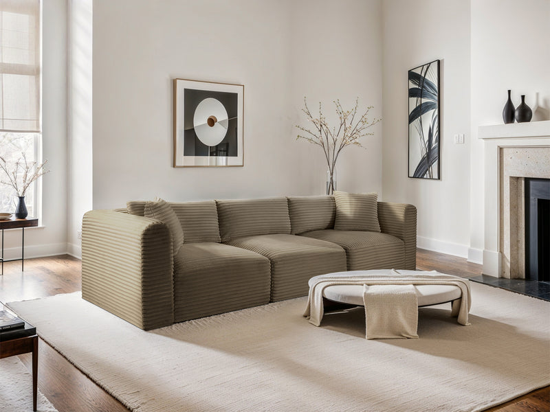 Shaggy 109" Wide 3 Piece Modular Sofa