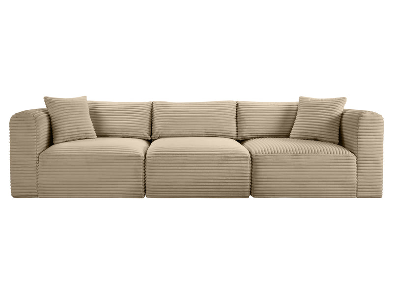 Shaggy 109" Wide 3 Piece Modular Sofa