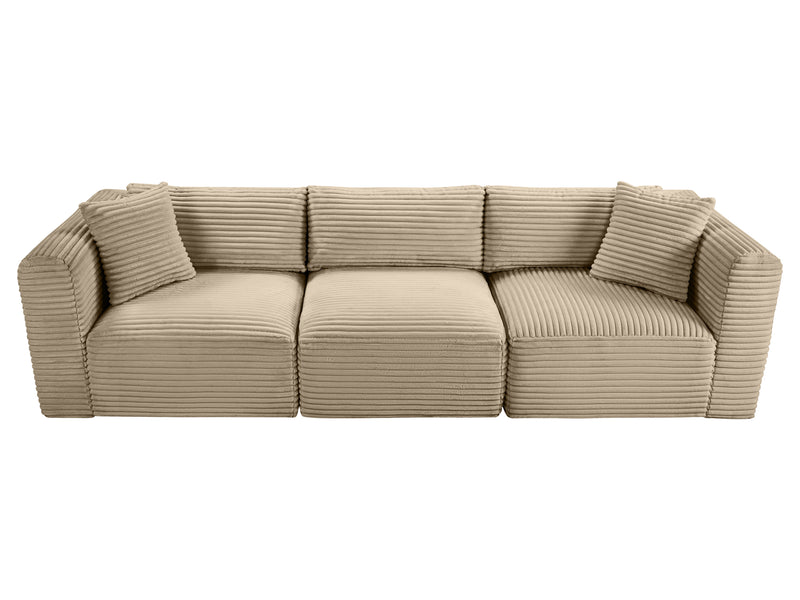 Shaggy 109" Wide 3 Piece Modular Sofa