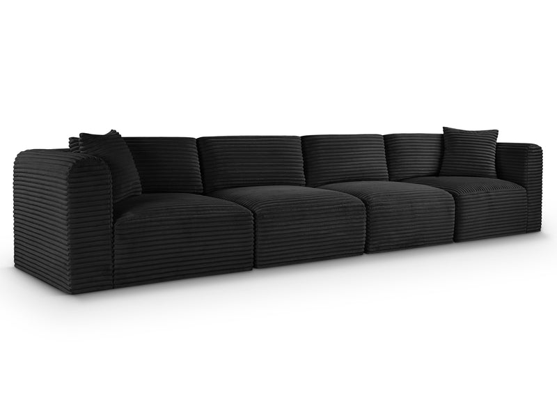 Shaggy 140" Wide 4 Piece Modular Sofa