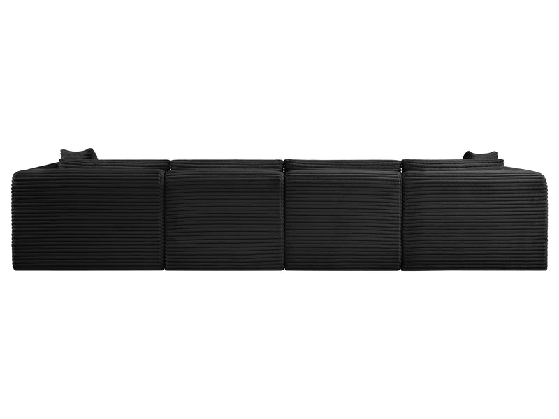 Shaggy 140" Wide 4 Piece Modular Sofa