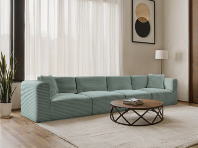 Shaggy 140" Wide 4 Piece Modular Sofa