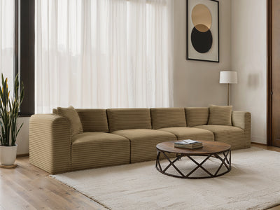 Shaggy 140" Wide 4 Piece Modular Sofa