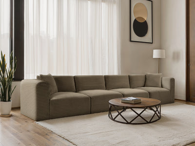 Shaggy 140" Wide 4 Piece Modular Sofa