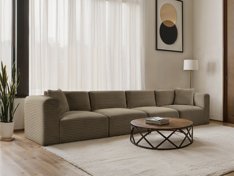 Shaggy 140" Wide 4 Piece Modular Sofa