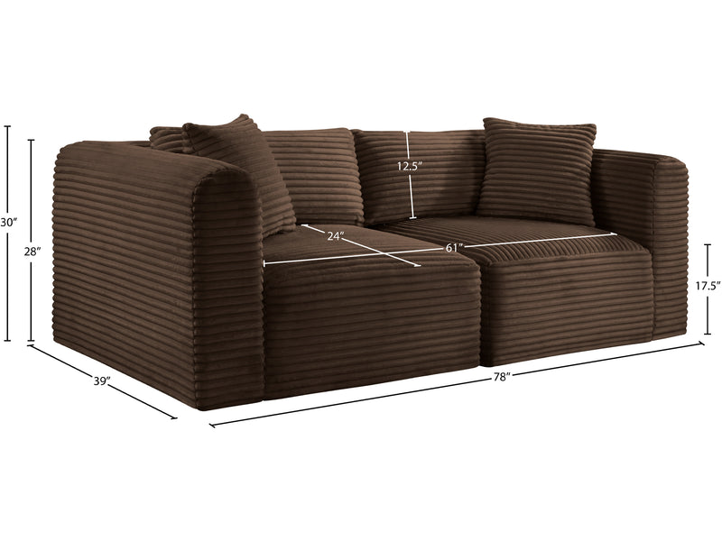 Shaggy 78" Wide Loveseat