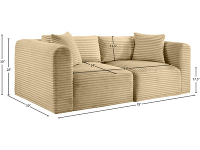 Shaggy 78" Wide Loveseat