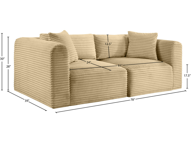 Shaggy 78" Wide Loveseat