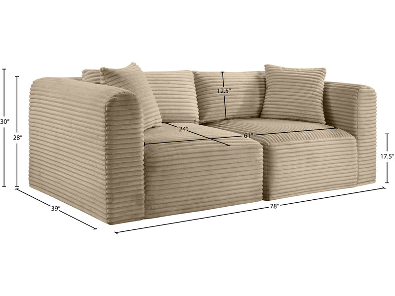 Shaggy 78" Wide Loveseat