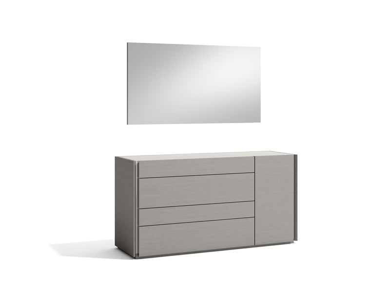 Sintra 55.1" Wide 4 Drawer 1 Door Dresser With Mirror