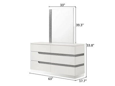 Smart B69 63" Wide 6 Drawer Dresser With Mirror