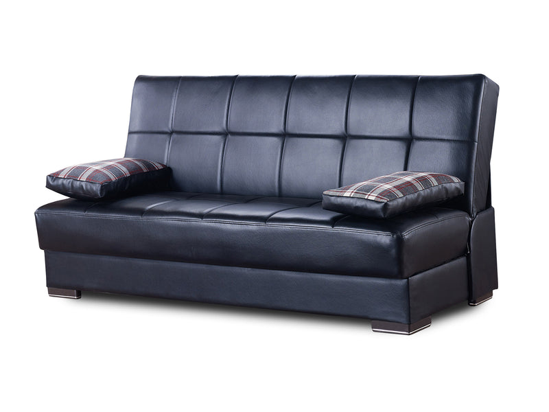 Soho 75" Wide Leather Convertible Loveseat