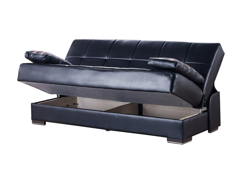 Soho 75" Wide Leather Convertible Loveseat