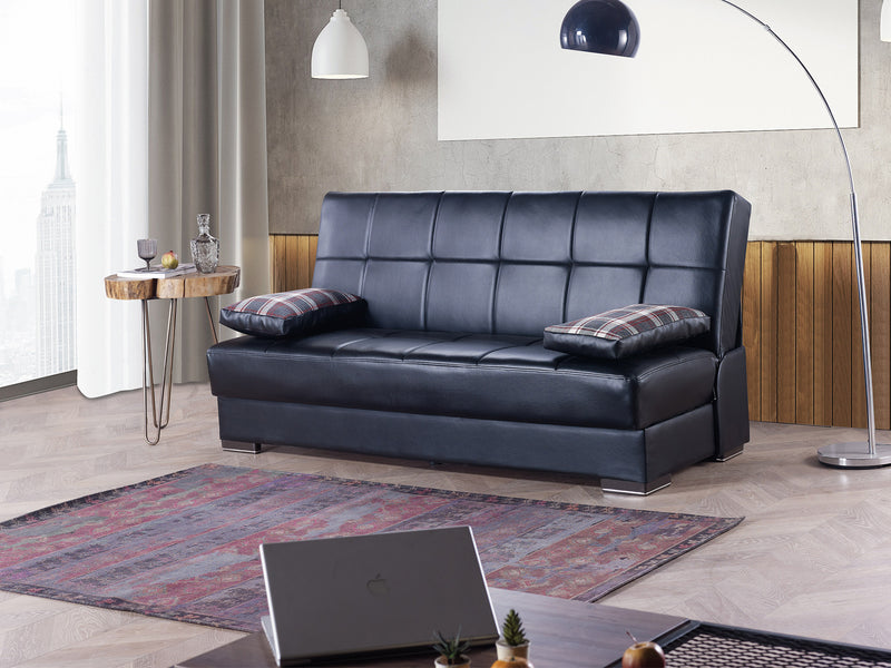 Soho 75" Wide Leather Convertible Loveseat