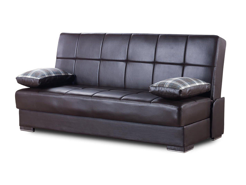 Soho 75" Wide Leather Convertible Loveseat