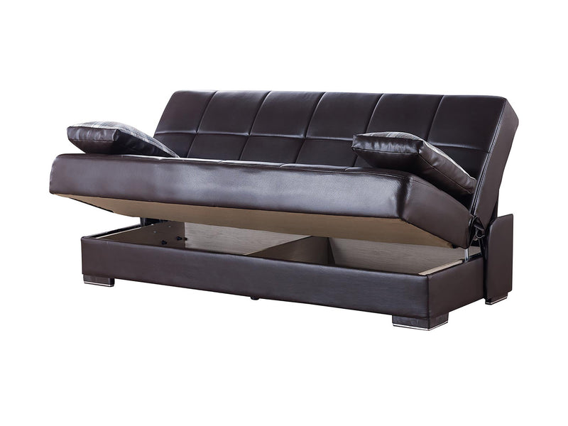 Soho 75" Wide Leather Convertible Loveseat