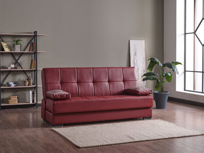Soho 75" Wide Leather Convertible Loveseat