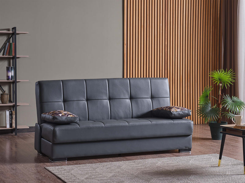 Soho 75" Wide Leather Convertible Loveseat