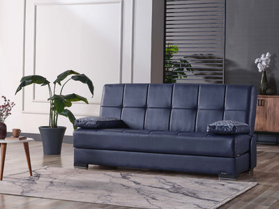 Soho 75" Wide Leather Convertible Loveseat