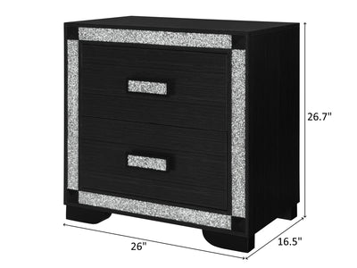 Soleil 26.7" Tall 2 Drawer Nightstand