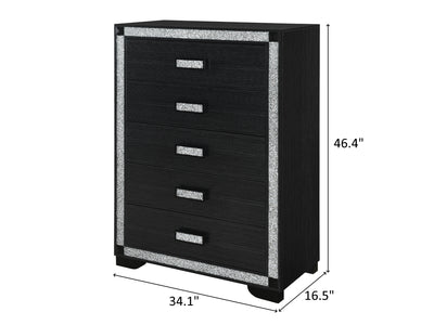 Soleil 34.1" Wide 5 Drawer Chest