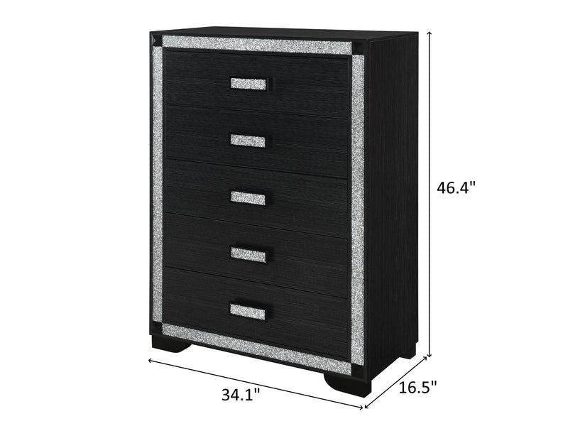 Soleil 34.1" Wide 5 Drawer Chest