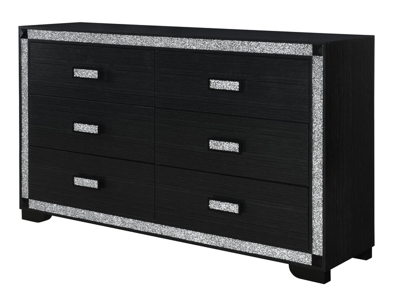 Soleil 62" Wide 6 Drawer Dresser With Mirror