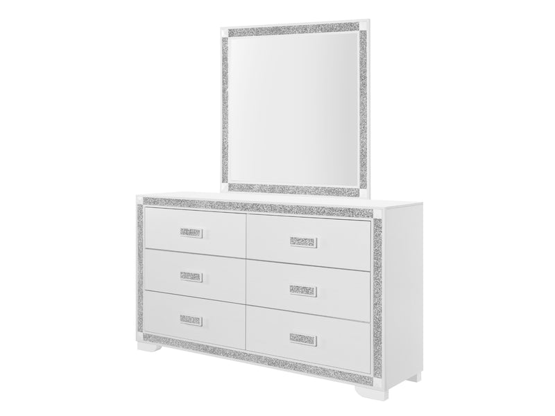 Soleil 62" Wide 6 Drawer Dresser With Mirror