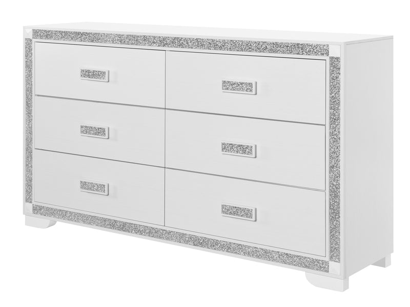 Soleil 62" Wide 6 Drawer Dresser With Mirror
