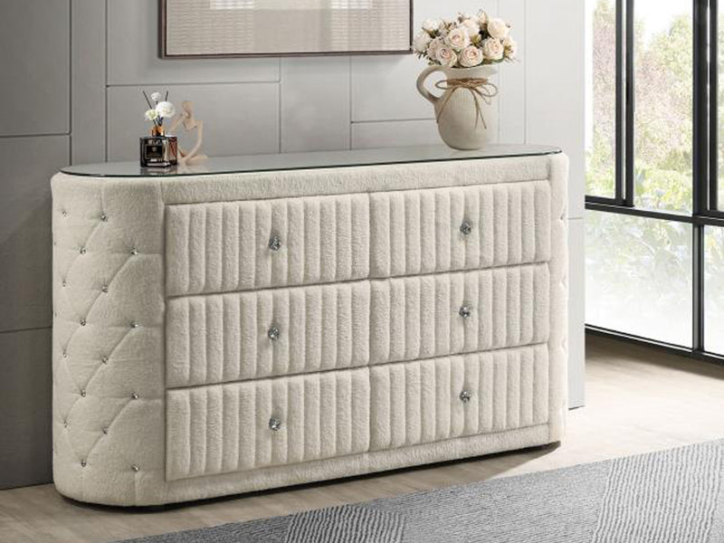 Sonya 65.7" Wide 6 Drawer Dresser With Mirror