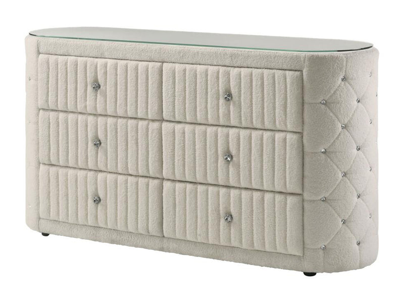 Sonya 65.7" Wide 6 Drawer Dresser With Mirror