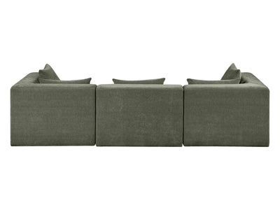 Stellar 114" Wide Chenille Fabric Upholstered Modular Sofa