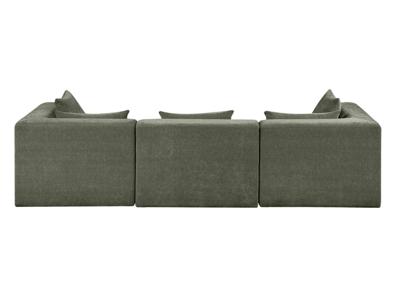 Stellar 114" Wide Chenille Fabric Upholstered Modular Sofa