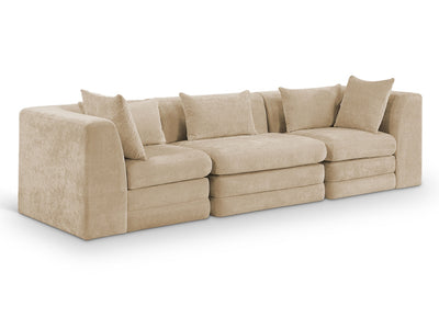 Stellar 114" Wide Chenille Fabric Upholstered Modular Sofa