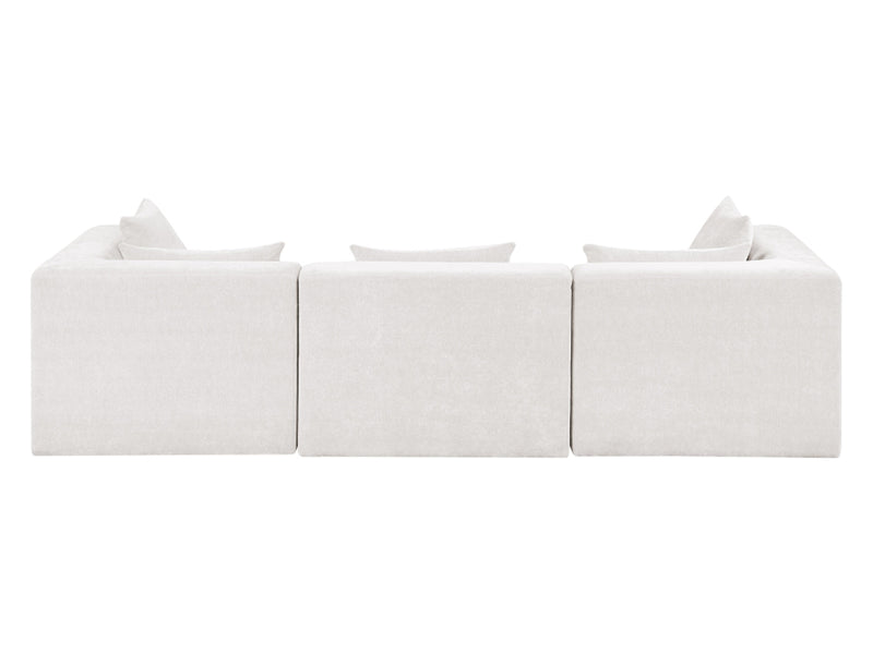 Stellar 114" Wide Chenille Fabric Upholstered Modular Sofa