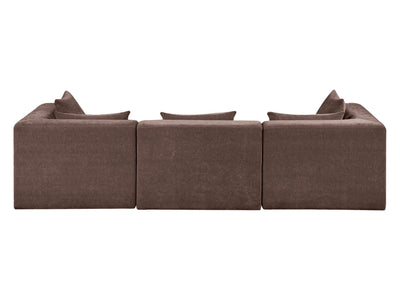Stellar 114" Wide Chenille Fabric Upholstered Modular Sofa