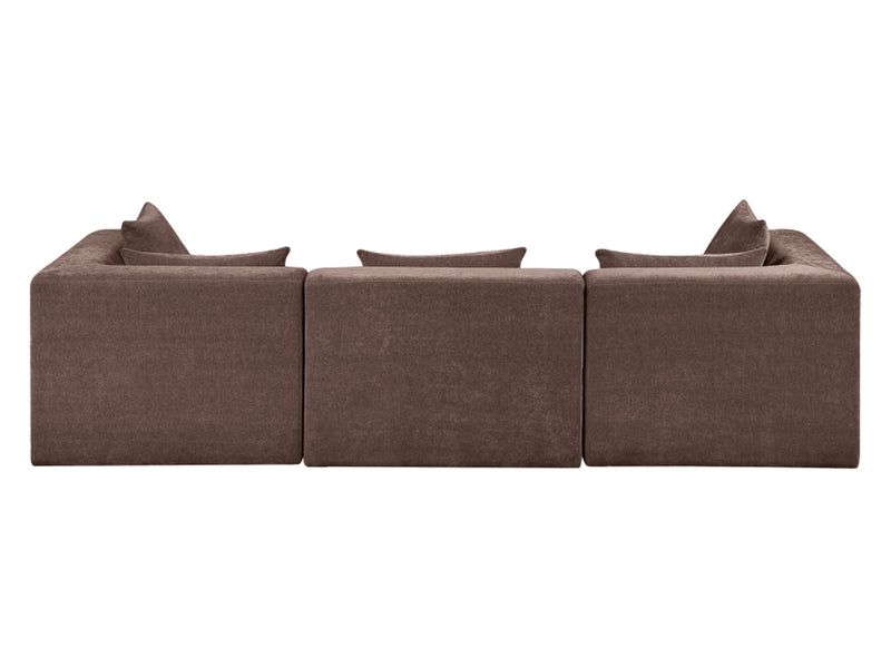 Stellar 114" Wide Chenille Fabric Upholstered Modular Sofa