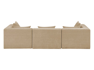 Stellar 114" Wide Chenille Fabric Upholstered Modular Sofa