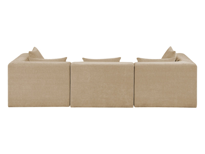 Stellar 114" Wide Chenille Fabric Upholstered Modular Sofa