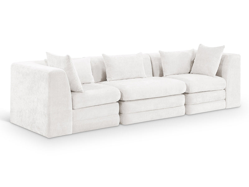 Stellar 114" Wide Chenille Fabric Upholstered Modular Sofa