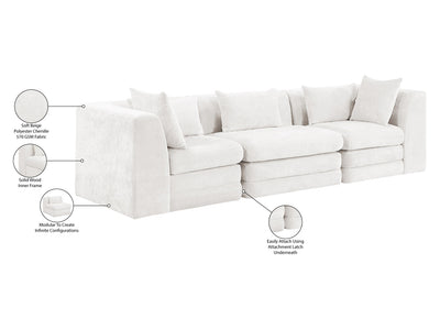 Stellar 114" Wide Chenille Fabric Upholstered Modular Sofa