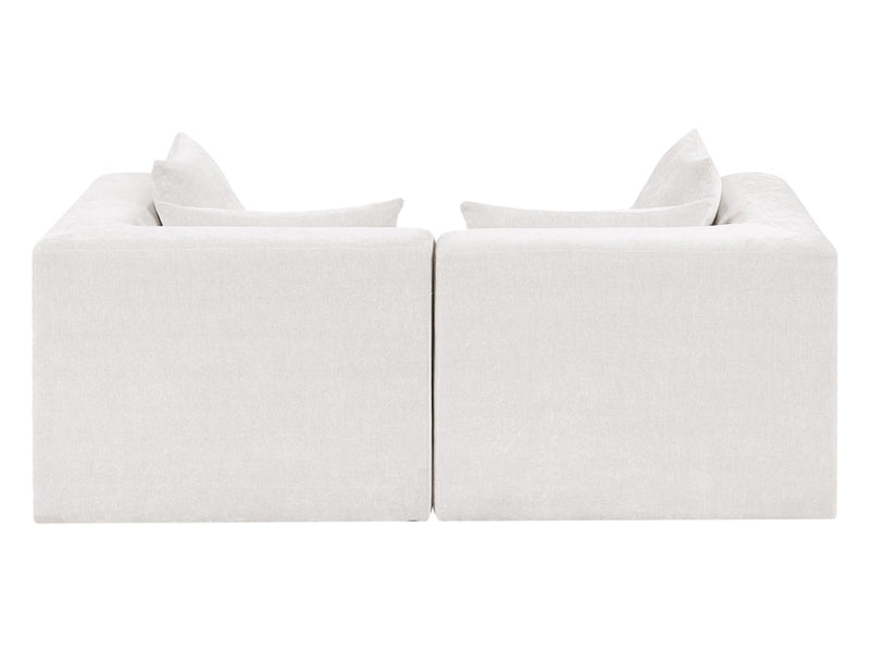 Stellar 76" Wide Chenille Fabric Upholstered Modular Loveseat